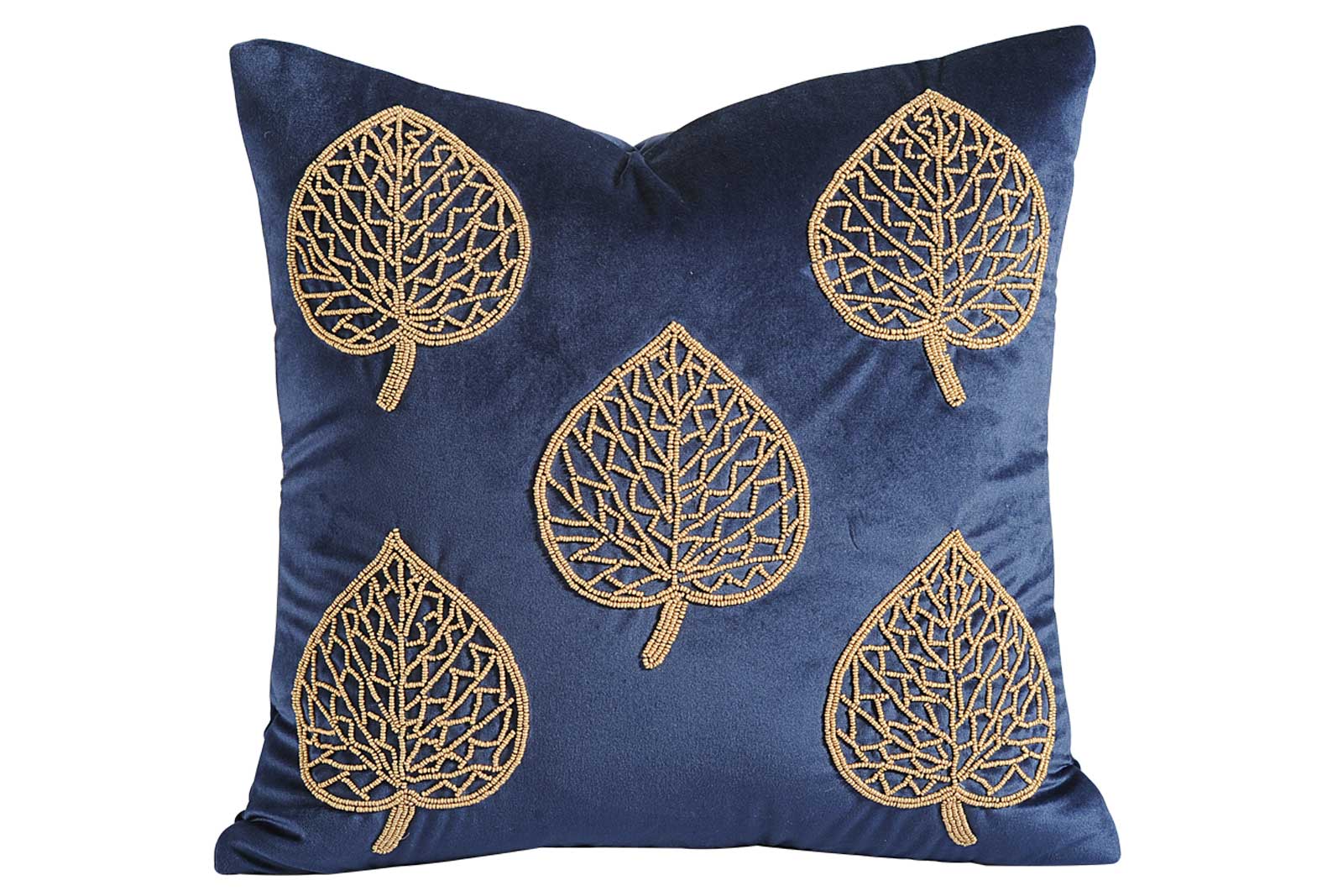 Embroidery leaves cushion