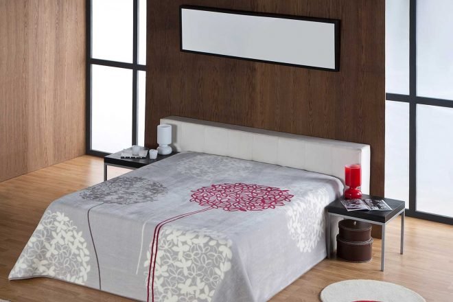 Grey & Red Color Blanket