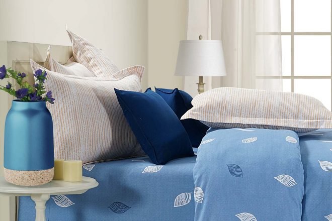 White & Blue Bedsheet
